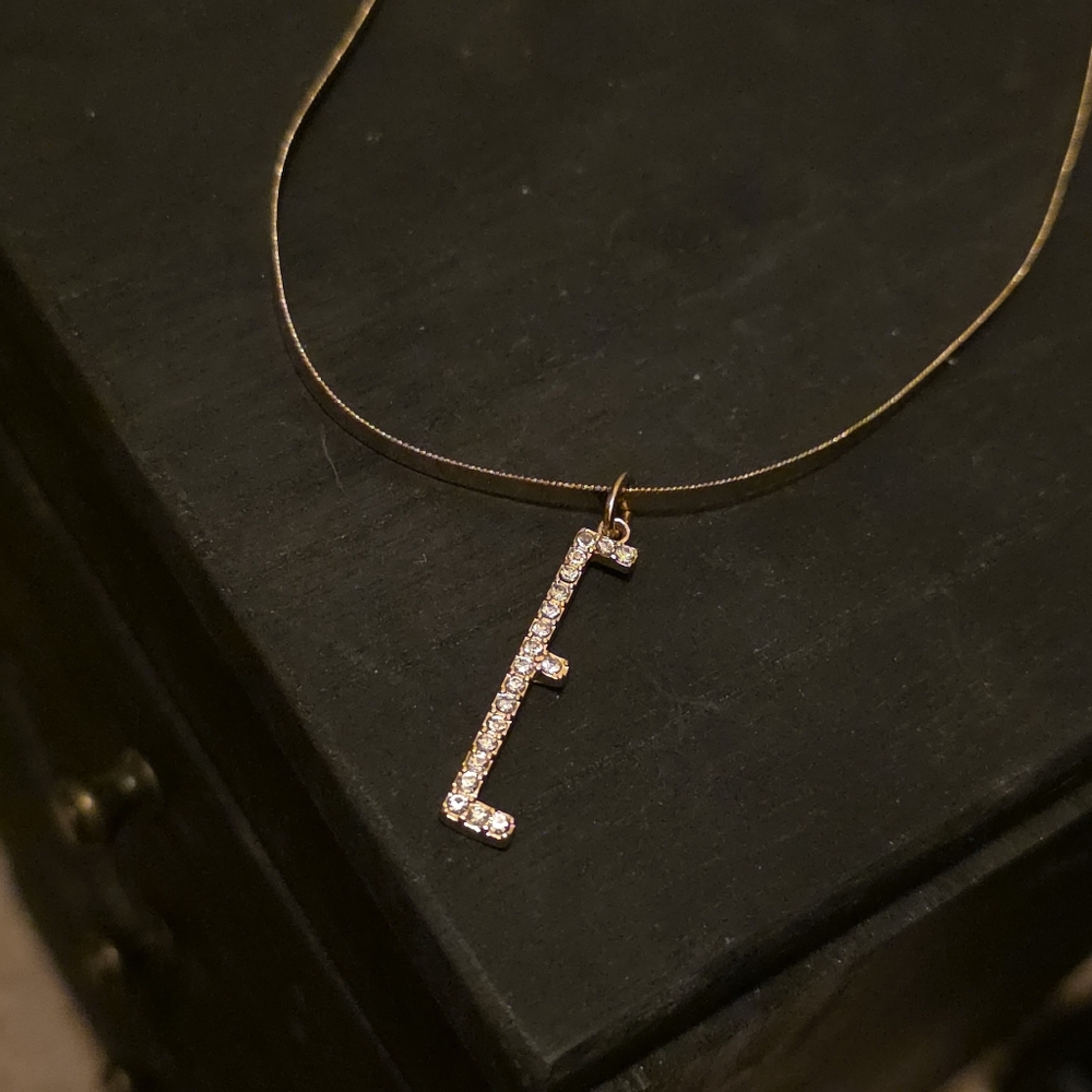 Letter 'E' Gold Necklace